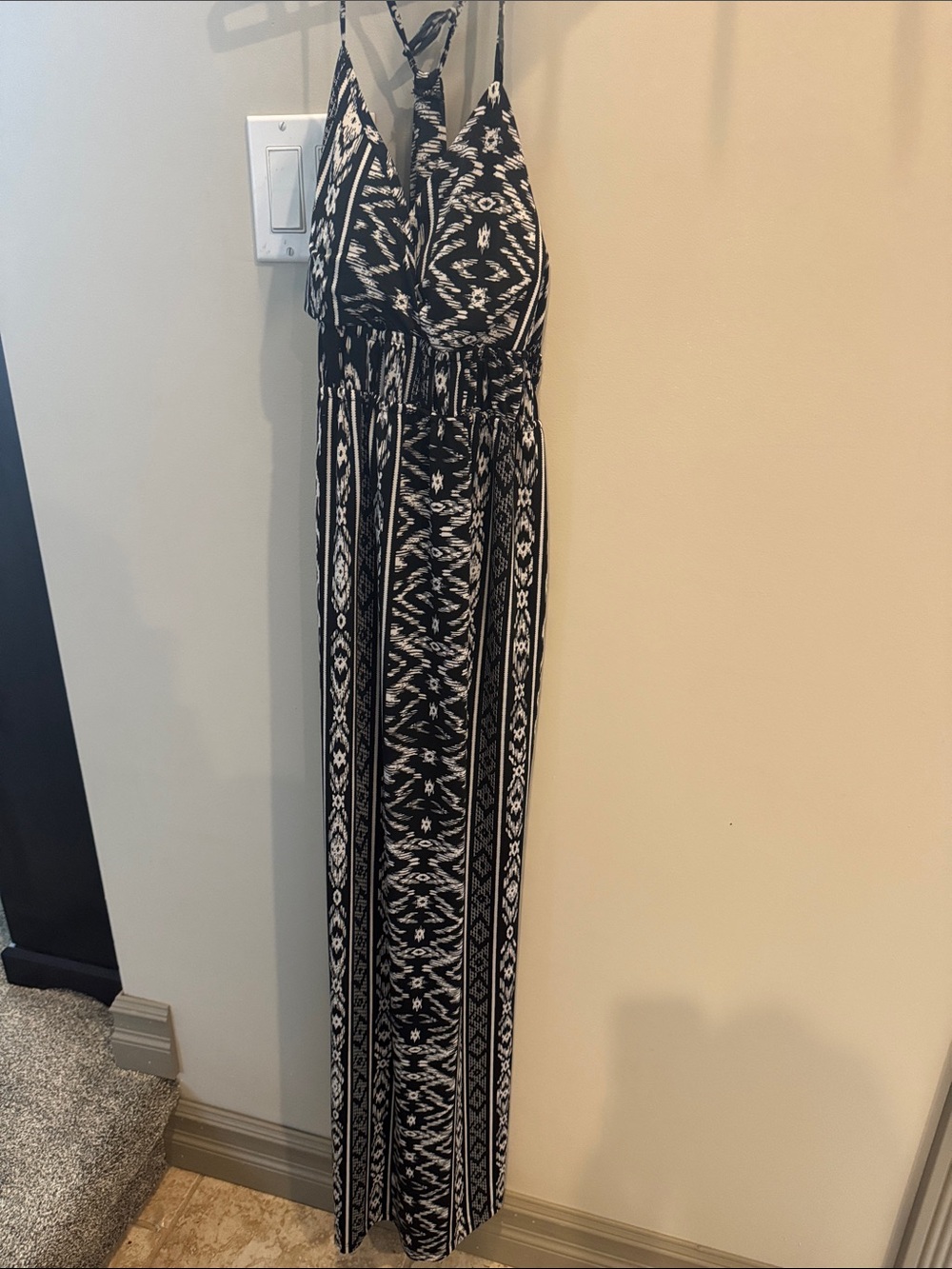Black and White Aztec Maxi Dress